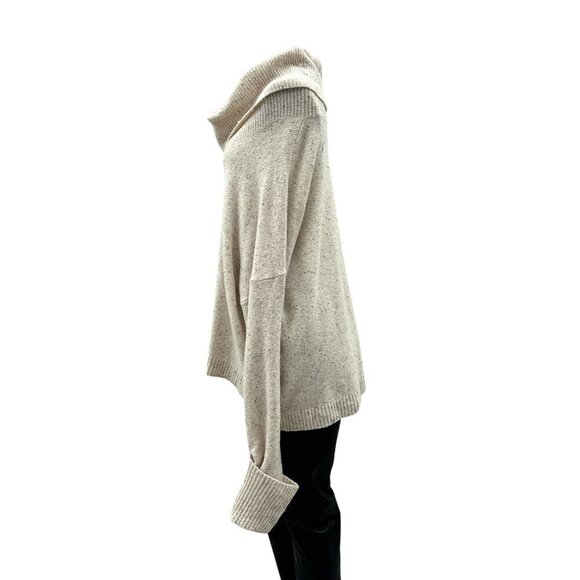 Chelsea 28 Sweater Slouchy Cowl Neck Dolman Sleeve Beige Speckled Women XL - Picture 4 of 10